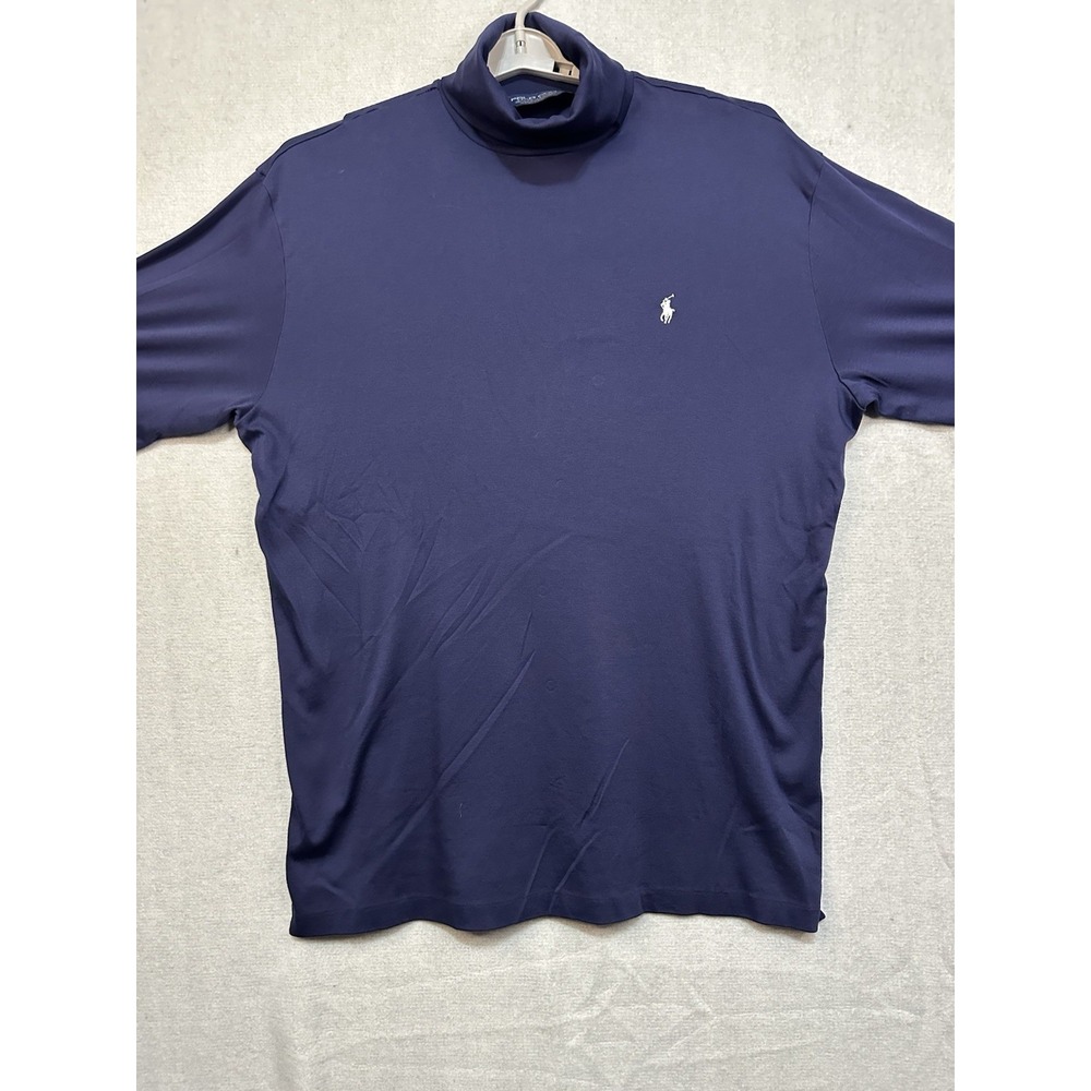 Polo Golf Ralph‎ Lauren Mens XL Navy Blue Long Sleeve Turtleneck Cotton Pullover
